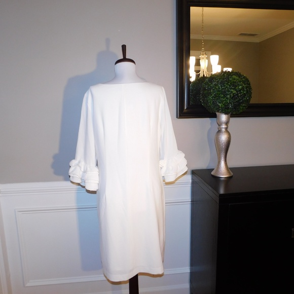 Ivory Ruffle Cuff Dress - 12 - BRAND NEW - Picture 2 of 6